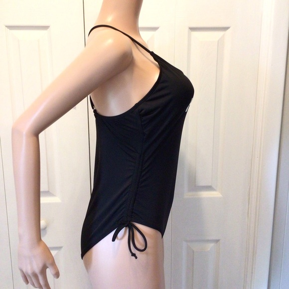 Hurley Womens Black Classic Logo Print Cinch Sides One Piece Swimsuit Size XL - Picture 3 of 9